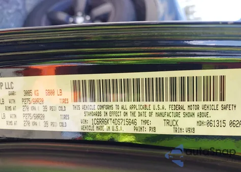 2013 Ram 1500 Express z USA, uszkodzony, nr VIN 1C6RR6KT4DS715646